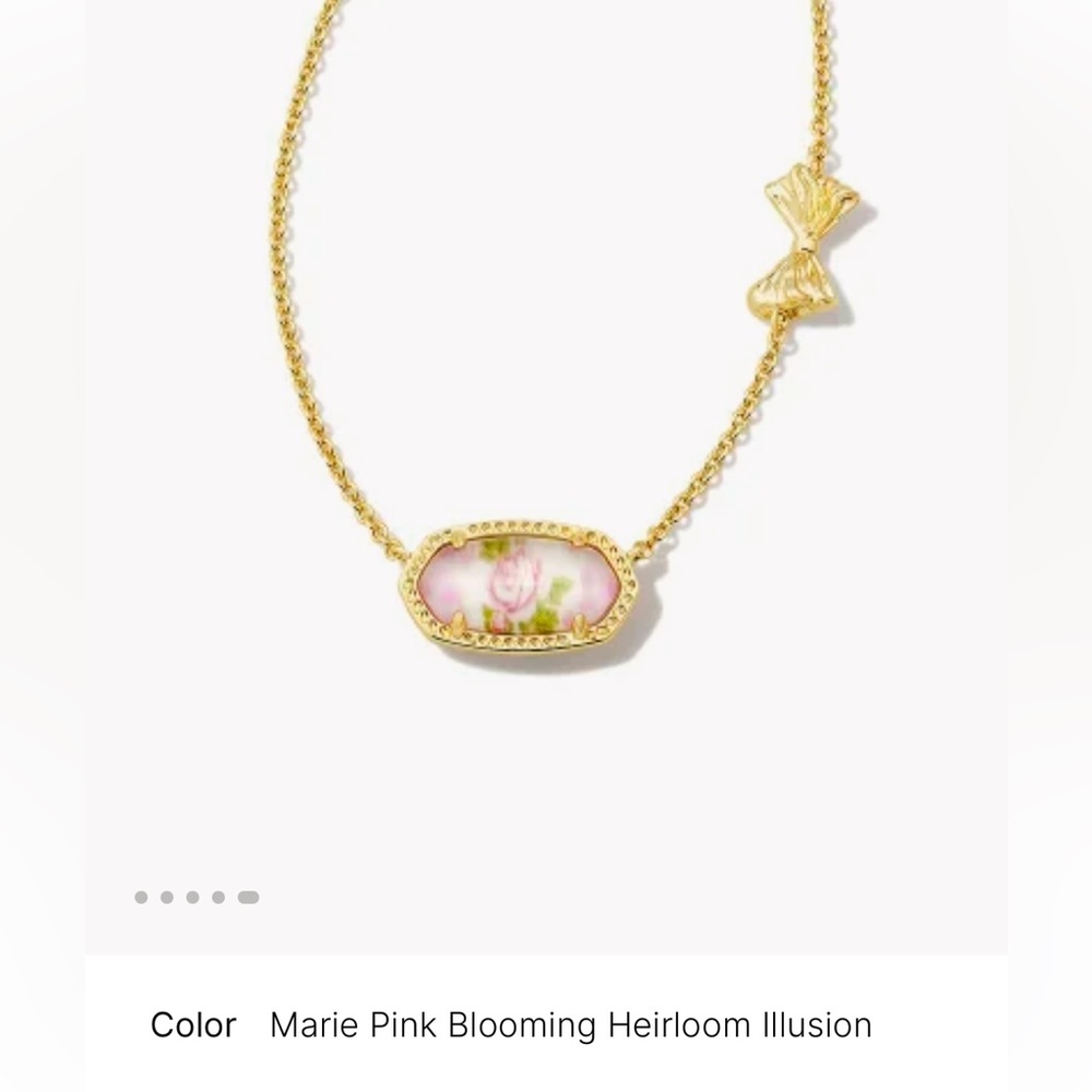 🎀Kendra Scott x LoveShackFancy 🎀 Elisa in Marie Pink Heirloom new with bag - Picture 4 of 15
